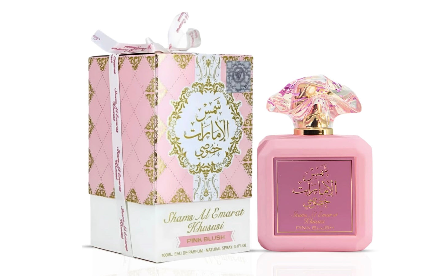 Ard al Zaafaran Pink Blush Shams Al Emarat Khususi, Marshmallow Blush Perfume For Women, Eau de Parfum - 100 ML (3.4 OZ) Romantic & Sweet Arabian Perfume - A Captivating Scent wrapped in Pink Bottle