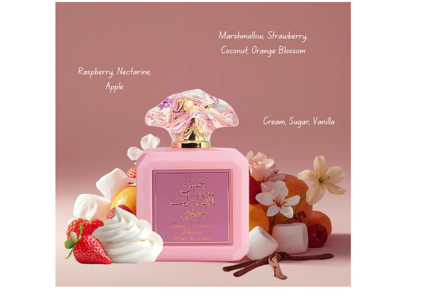 Ard al Zaafaran Pink Blush Shams Al Emarat Khususi, Marshmallow Blush Perfume For Women, Eau de Parfum - 100 ML (3.4 OZ) Romantic & Sweet Arabian Perfume - A Captivating Scent wrapped in Pink Bottle